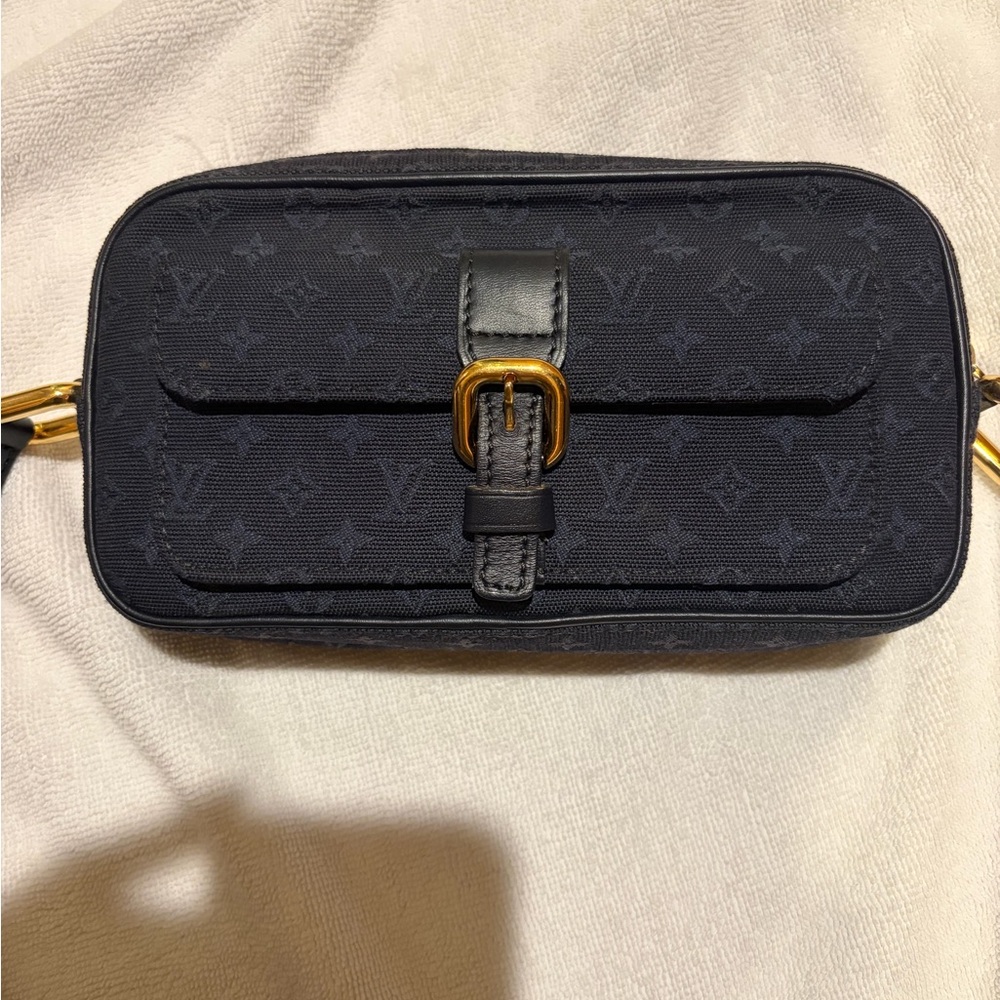 Louis Vitton Mini Lin Navy Monogram Crossbody Bag